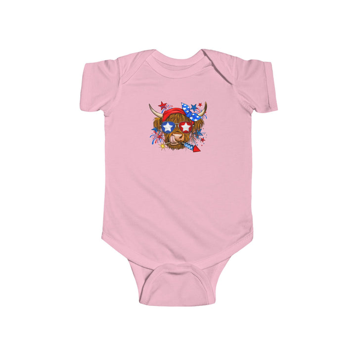4th Of July Cow - Infant Fine Jersey Bodysuit