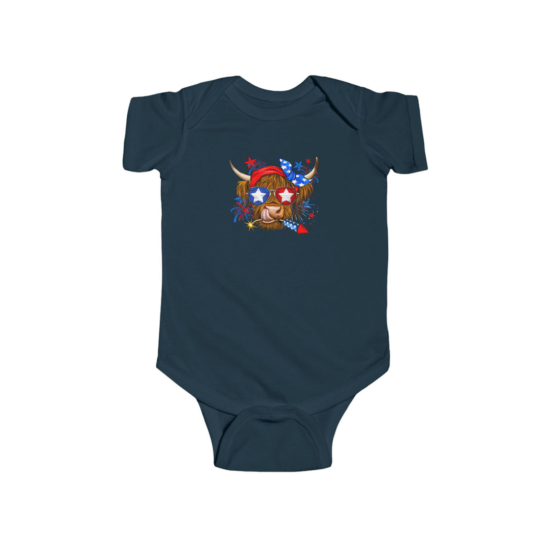 4th Of July Cow - Infant Fine Jersey Bodysuit