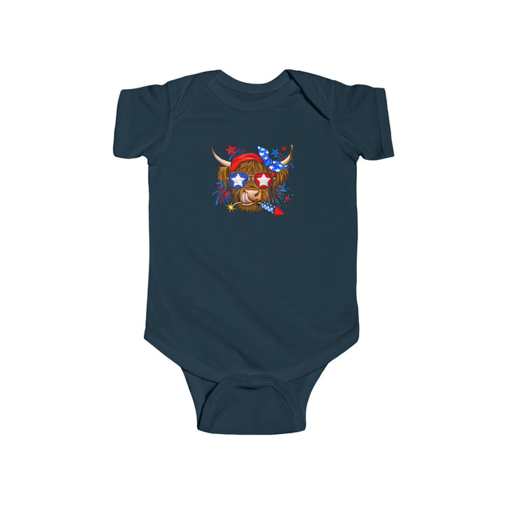 4th Of July Cow - Infant Fine Jersey Bodysuit