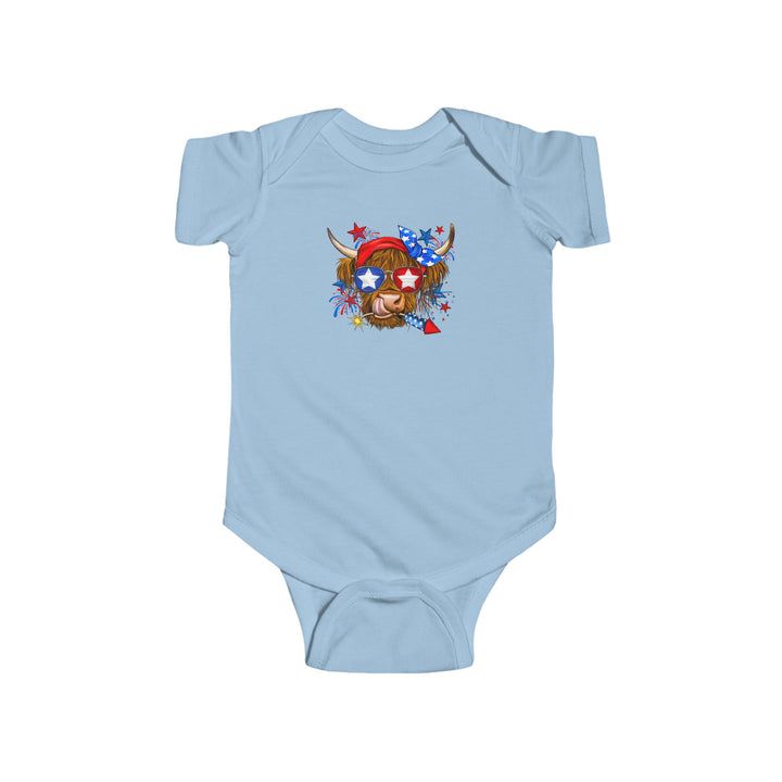 4th Of July Cow - Infant Fine Jersey Bodysuit