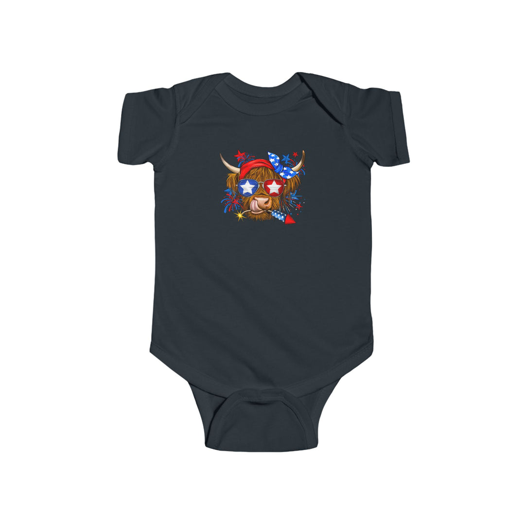 4th Of July Cow - Infant Fine Jersey Bodysuit