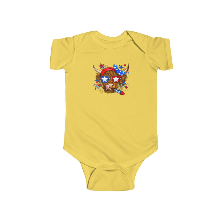 4th Of July Cow - Infant Fine Jersey Bodysuit