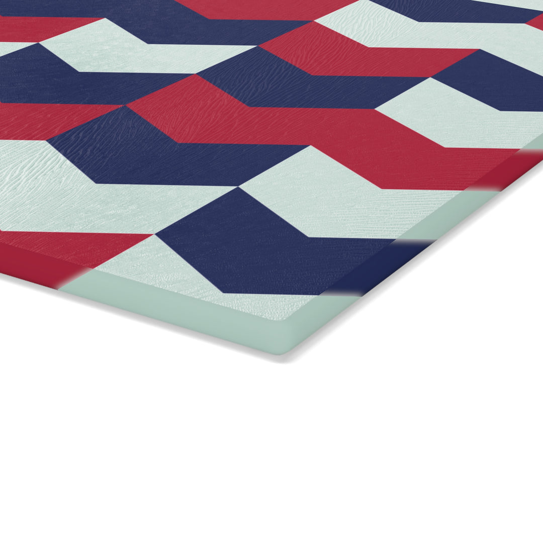 Patriotic Abstract - Glass Cutting Board