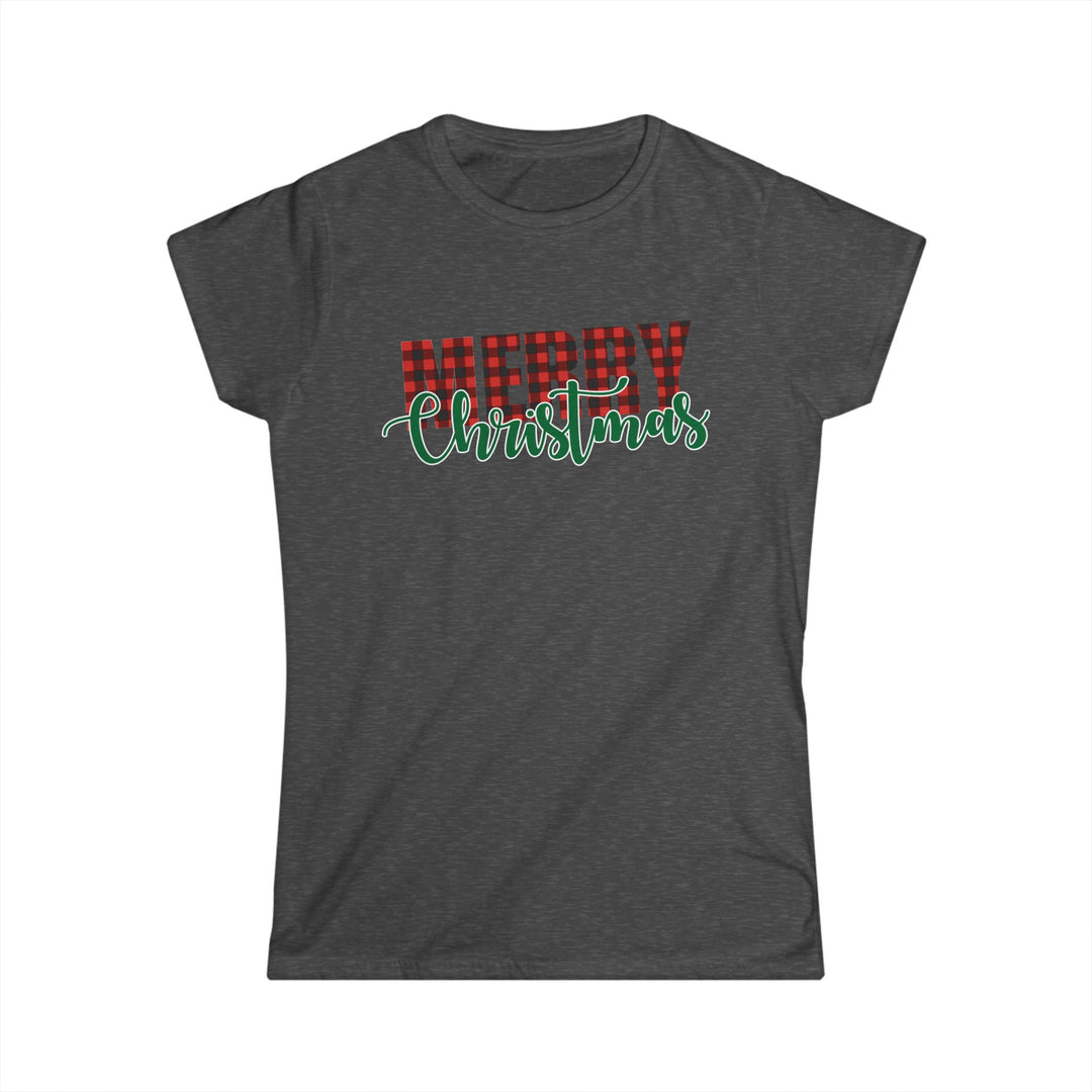 Merry Christmas Buffalo Plaid - Women's Softstyle Tee