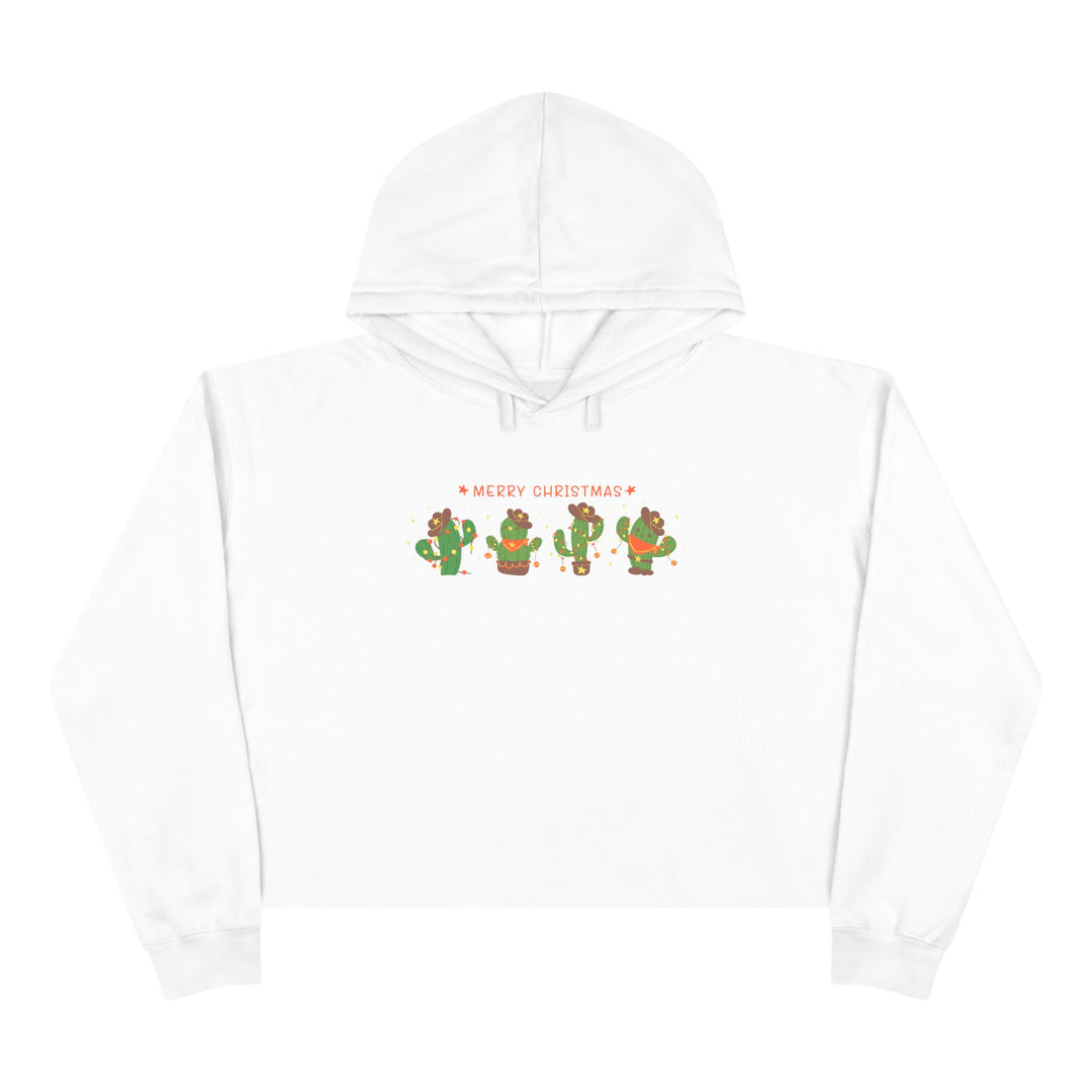 Merry Christmas Cactus - Crop Hoodie