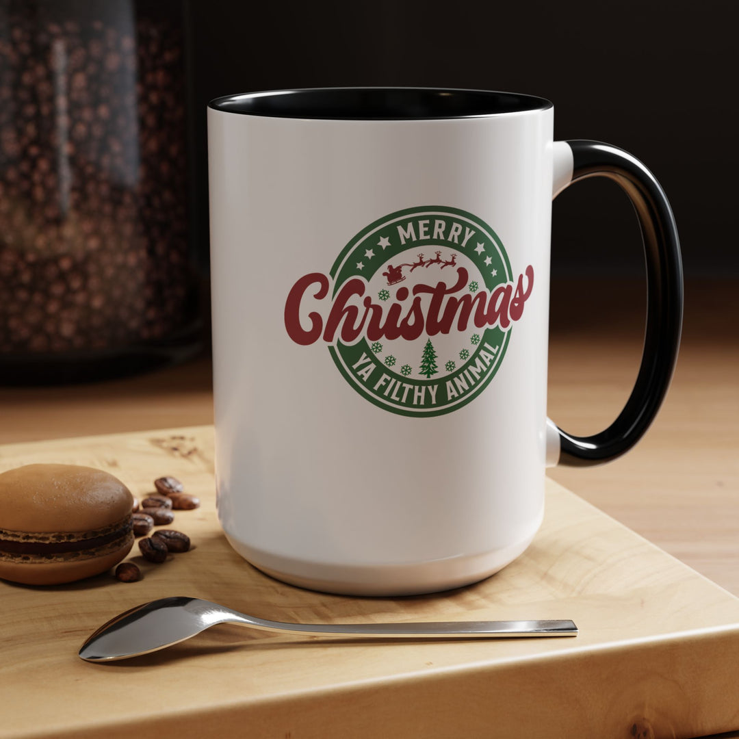 Merry Christmas Ya Filthy Animal - Accent Coffee Mug (11, 15oz)