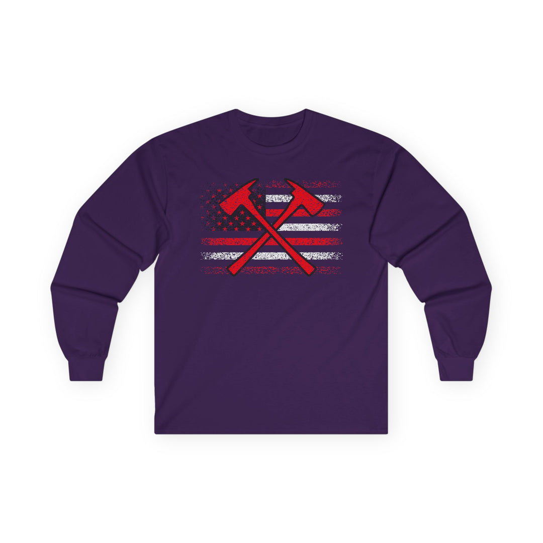 Firefighter American Flag - Unisex Ultra Cotton Long Sleeve Tee