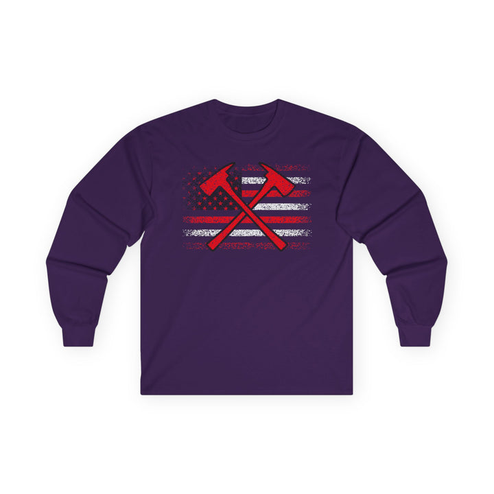 Firefighter American Flag - Unisex Ultra Cotton Long Sleeve Tee