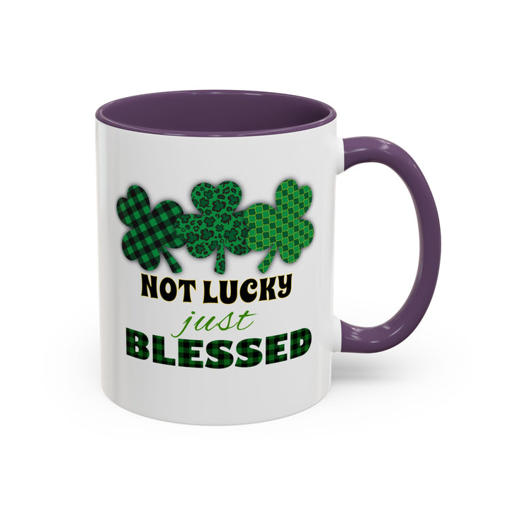 Not Lucky Just Blessed - Accent Coffee Mug (11, 15oz)
