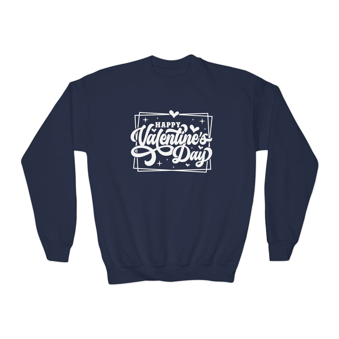 Happy Valentine's Day W/Hearts - Youth Crewneck Sweatshirt