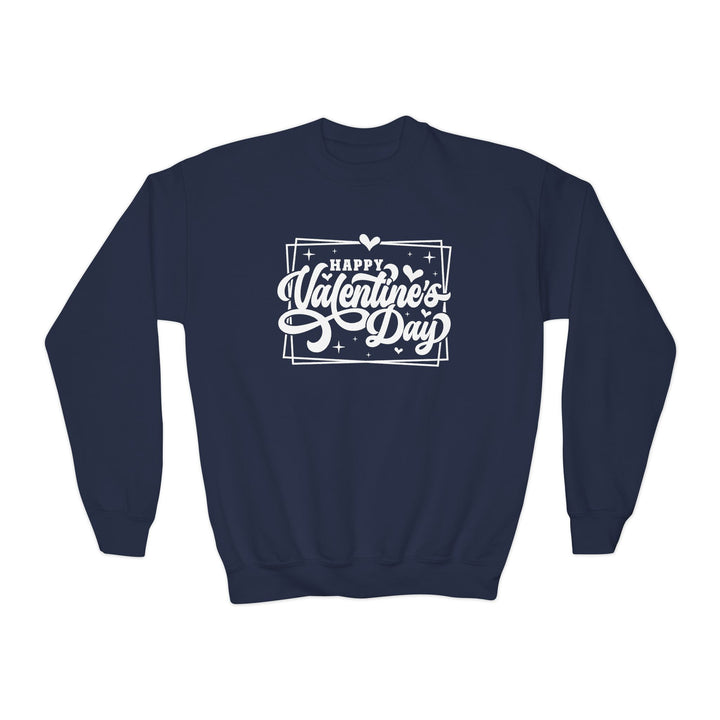 Happy Valentine's Day W/Hearts - Youth Crewneck Sweatshirt