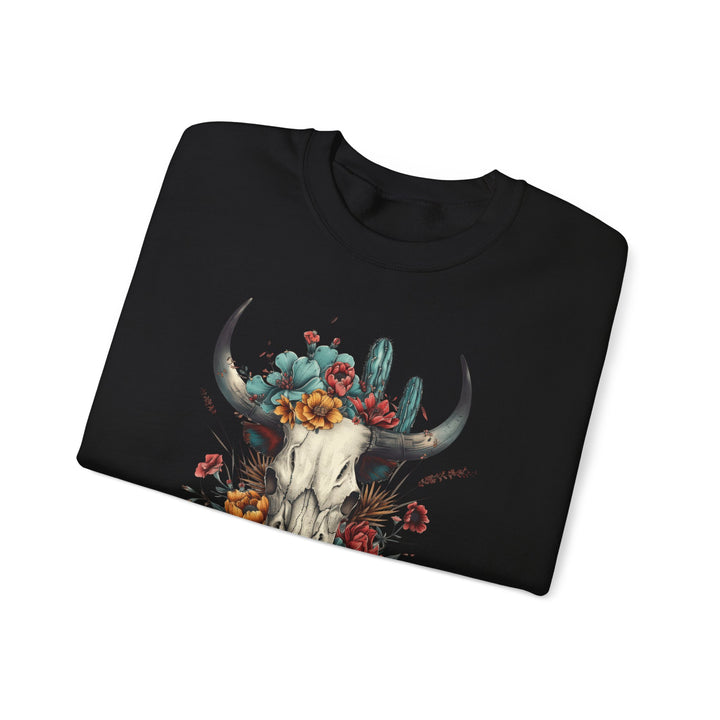 Bright And Flowery Skull - Unisex Heavy Blend™ Crewneck Sweatshirt
