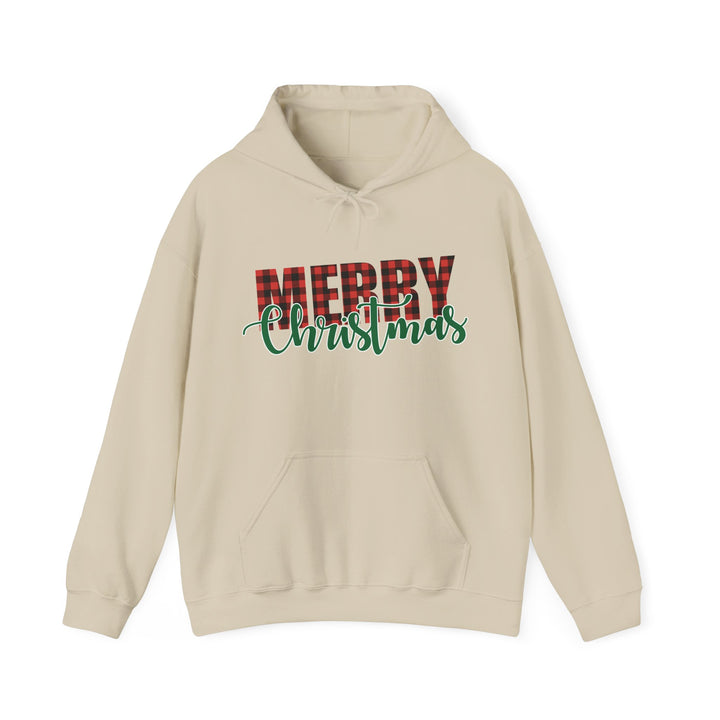 Merry Christmas Buffalo Plaid - Unisex Heavy Blend™ Hooded Sweatshirt