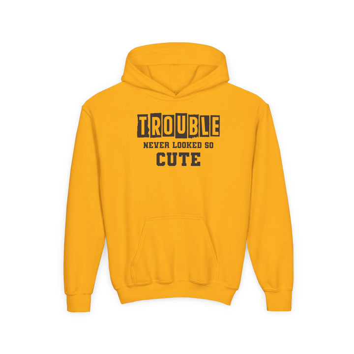 Trouble Never Looked So Cute - Youth Heavy Blend Hooded Sweatshirt