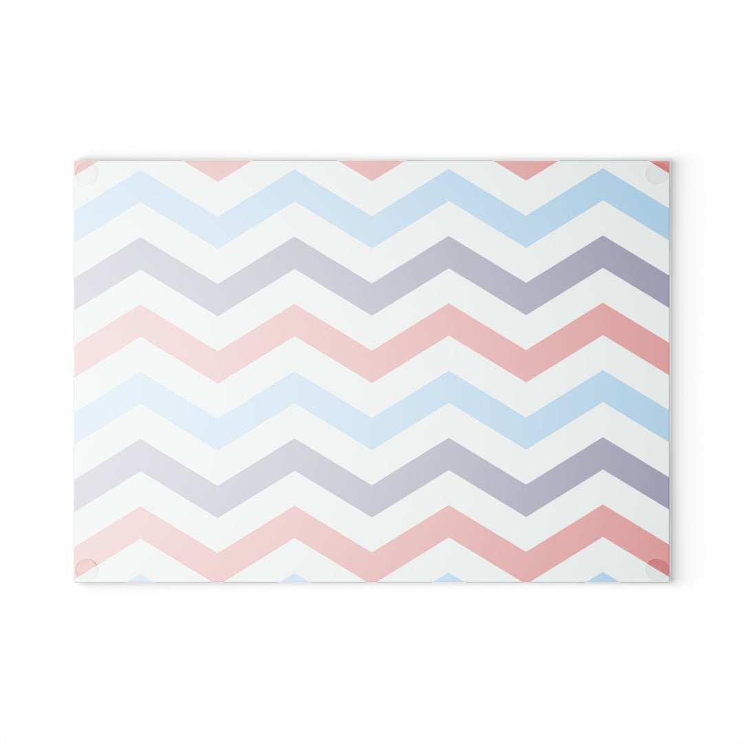 Patriotic Chevron - Glass Cutting Board