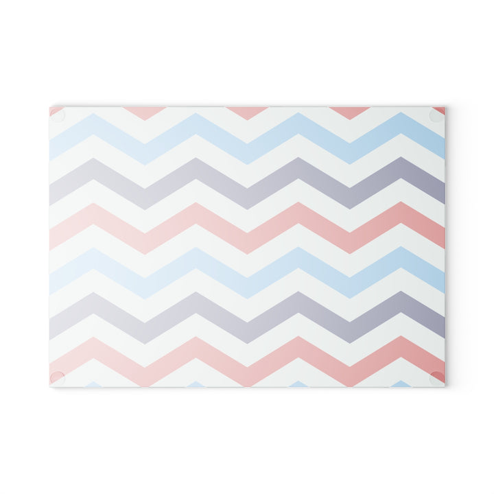 Patriotic Chevron - Glass Cutting Board
