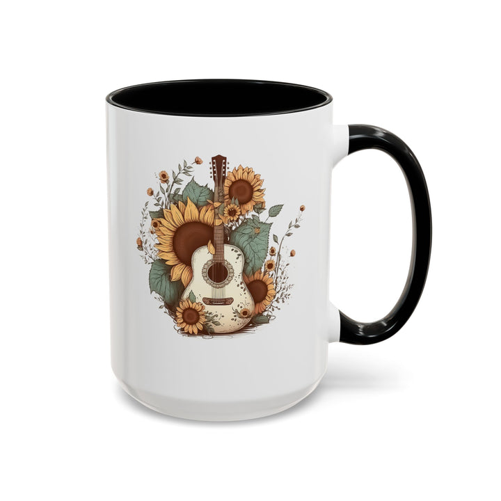 Sunflower Guitar - Accent Coffee Mug (11, 15oz)