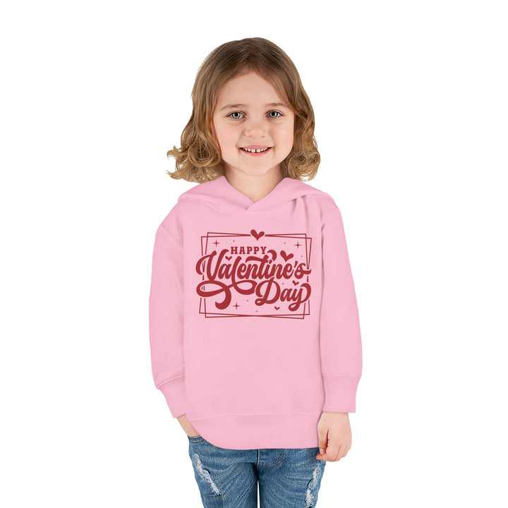 Happy Valentine's Day W/Hearts - Toddler Pullover Fleece Hoodie