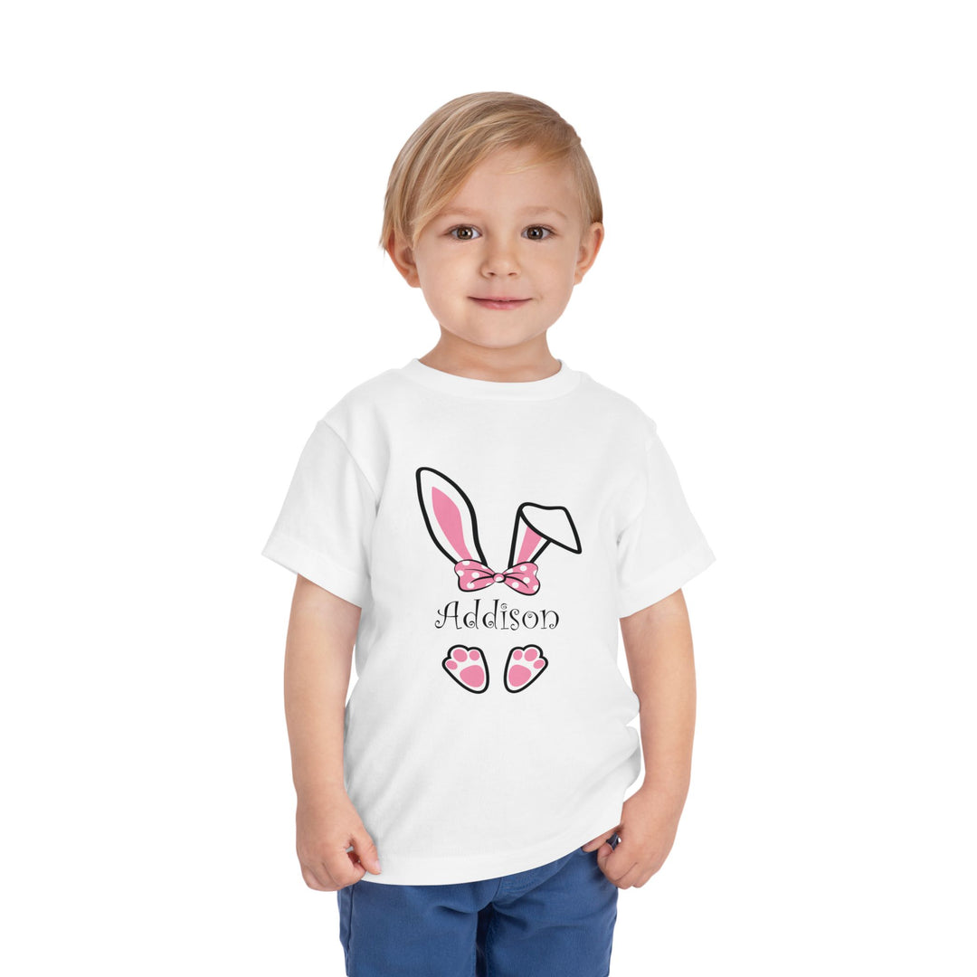 Personalized Girls Easter Bunny - Toddler Short Sleeve Tee