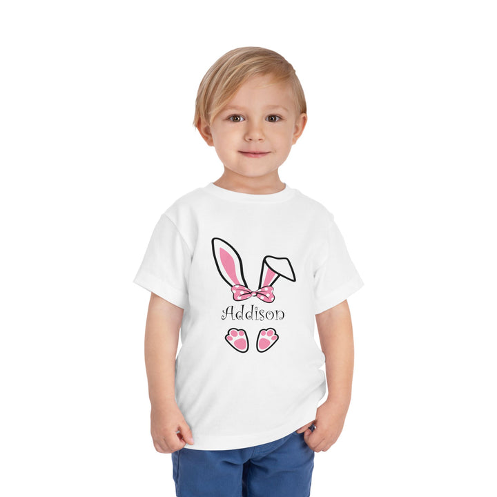 Personalized Girls Easter Bunny - Toddler Short Sleeve Tee