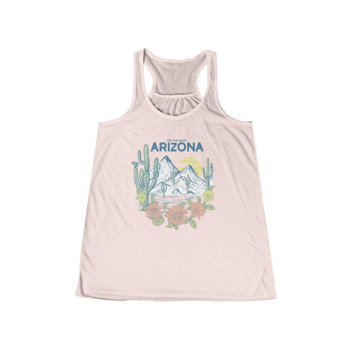 Feel The Sunset Arizona - Women's Flowy Racerback Tank