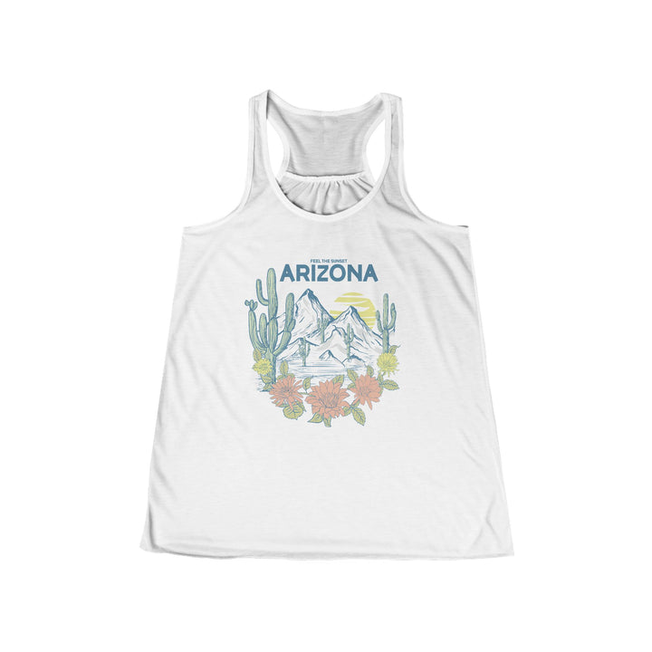 Feel The Sunset Arizona - Women's Flowy Racerback Tank