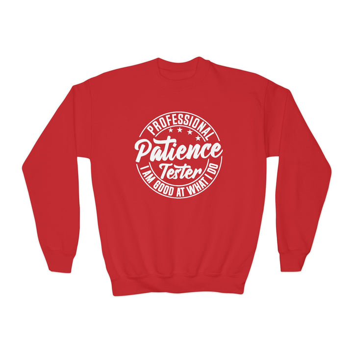 Professional Patience Tester - Youth Crewneck Sweatshirt