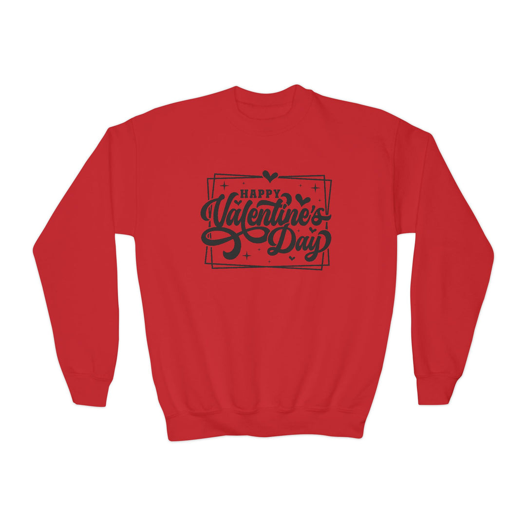 Happy Valentine's Day W/Hearts - Youth Crewneck Sweatshirt