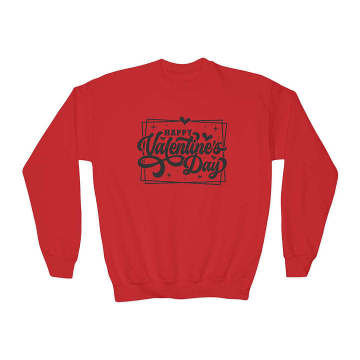 Happy Valentine's Day W/Hearts - Youth Crewneck Sweatshirt