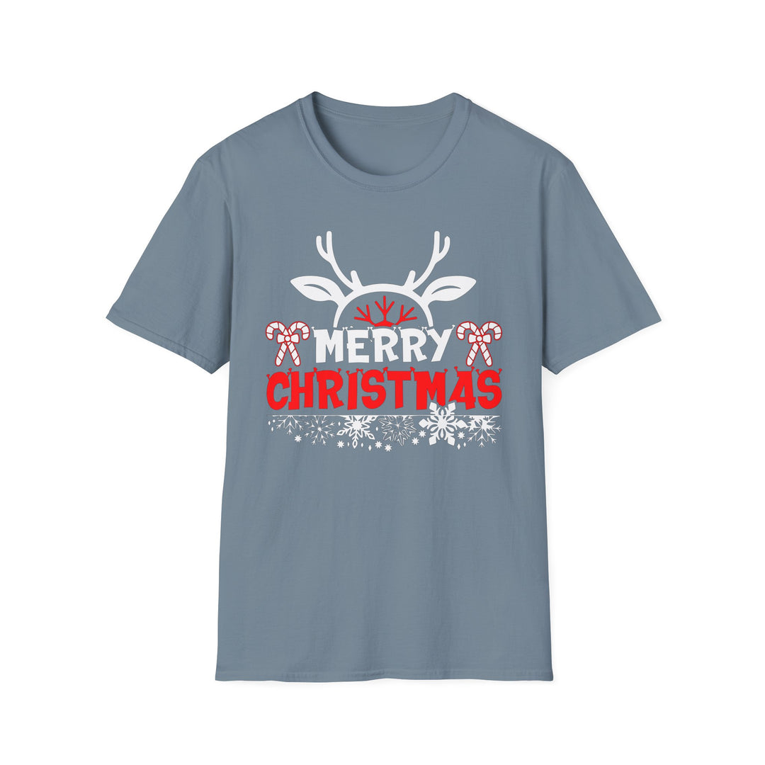 Merry Christmas Antlers - Unisex Softstyle T-Shirt
