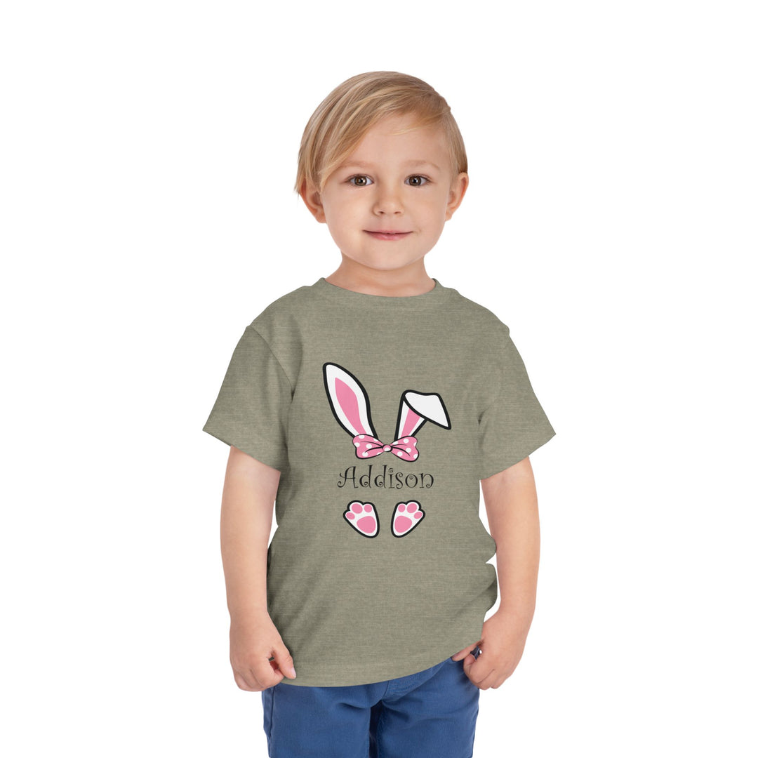 Personalized Girls Easter Bunny - Toddler Short Sleeve Tee