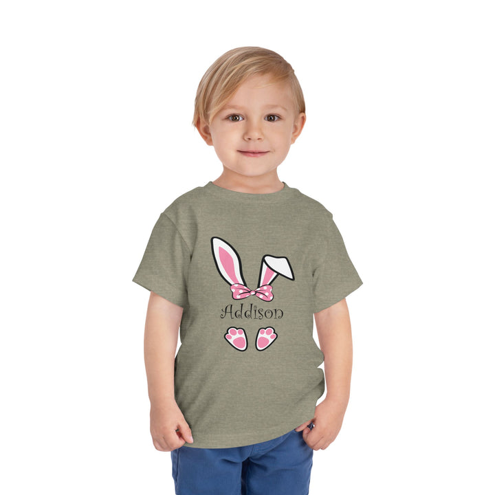Personalized Girls Easter Bunny - Toddler Short Sleeve Tee