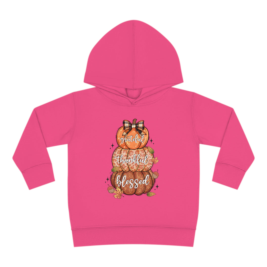 Grateful Thankful Blessed Pumpkins - Toddler Pullover Fleece Hoodie