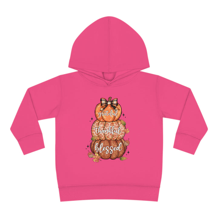 Grateful Thankful Blessed Pumpkins - Toddler Pullover Fleece Hoodie