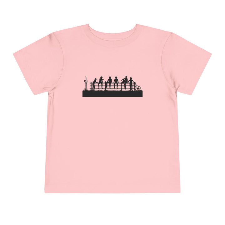 Cowboys On Fence Silhouette - Toddler Short Sleeve Tee