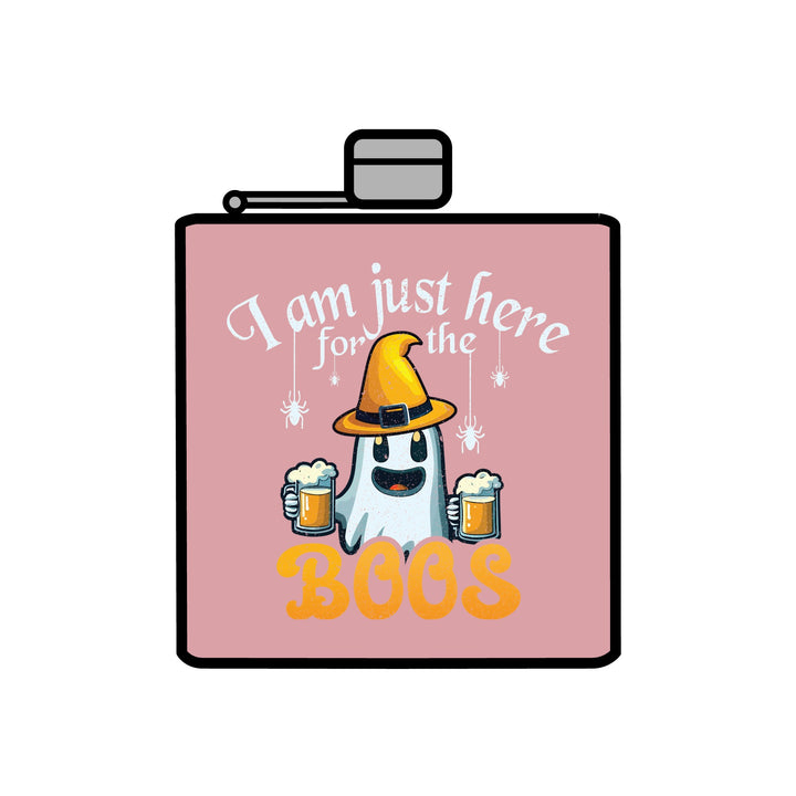 Here For The Boos - Stainless Steel Flask, 6oz