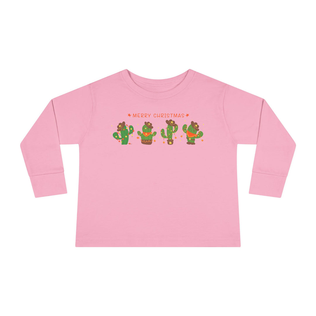 Merry Christmas Cactus - Toddler Long Sleeve Tee