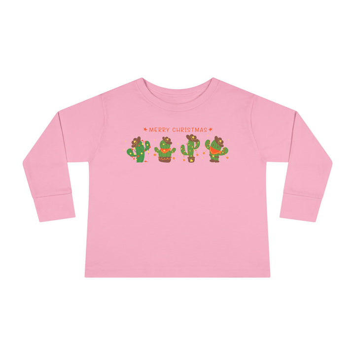 Merry Christmas Cactus - Toddler Long Sleeve Tee