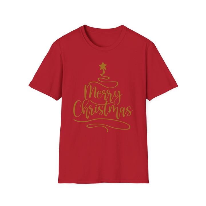 Merry Christmas Gold Tree - Unisex Softstyle T-Shirt