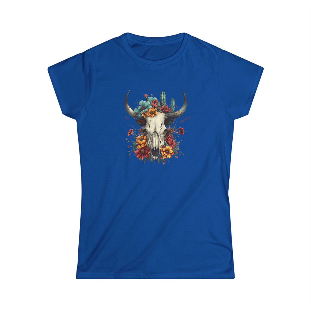 Bright And Flowery Skull - Women's Softstyle Tee