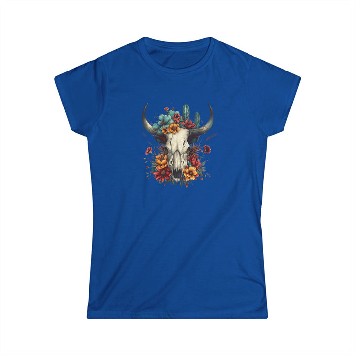 Bright And Flowery Skull - Women's Softstyle Tee