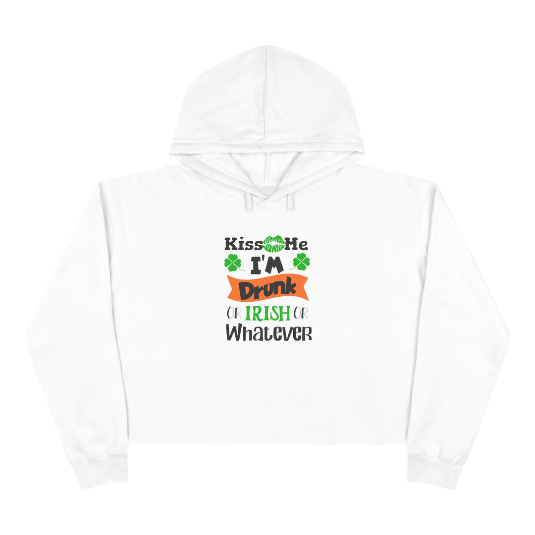 Kiss Me I'm Drunk - Crop Hoodie
