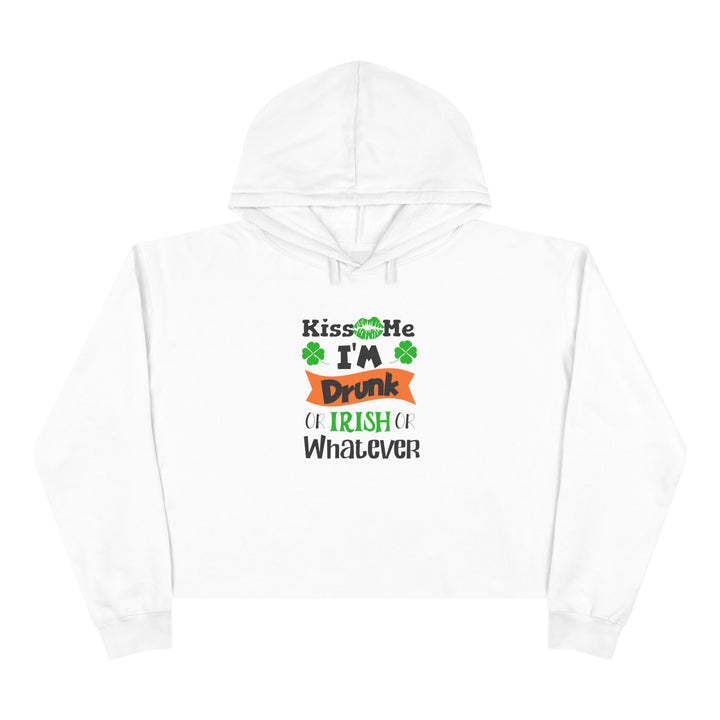 Kiss Me I'm Drunk - Crop Hoodie