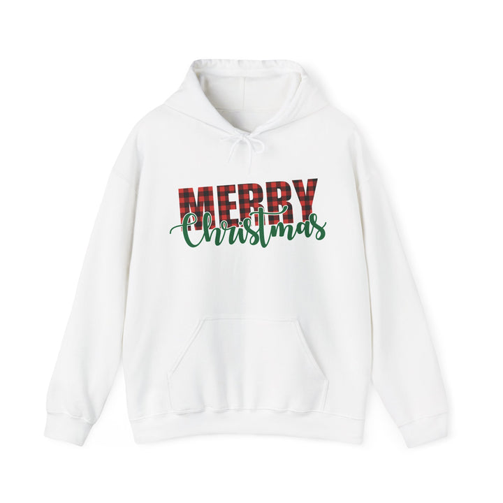 Merry Christmas Buffalo Plaid - Unisex Heavy Blend™ Hooded Sweatshirt