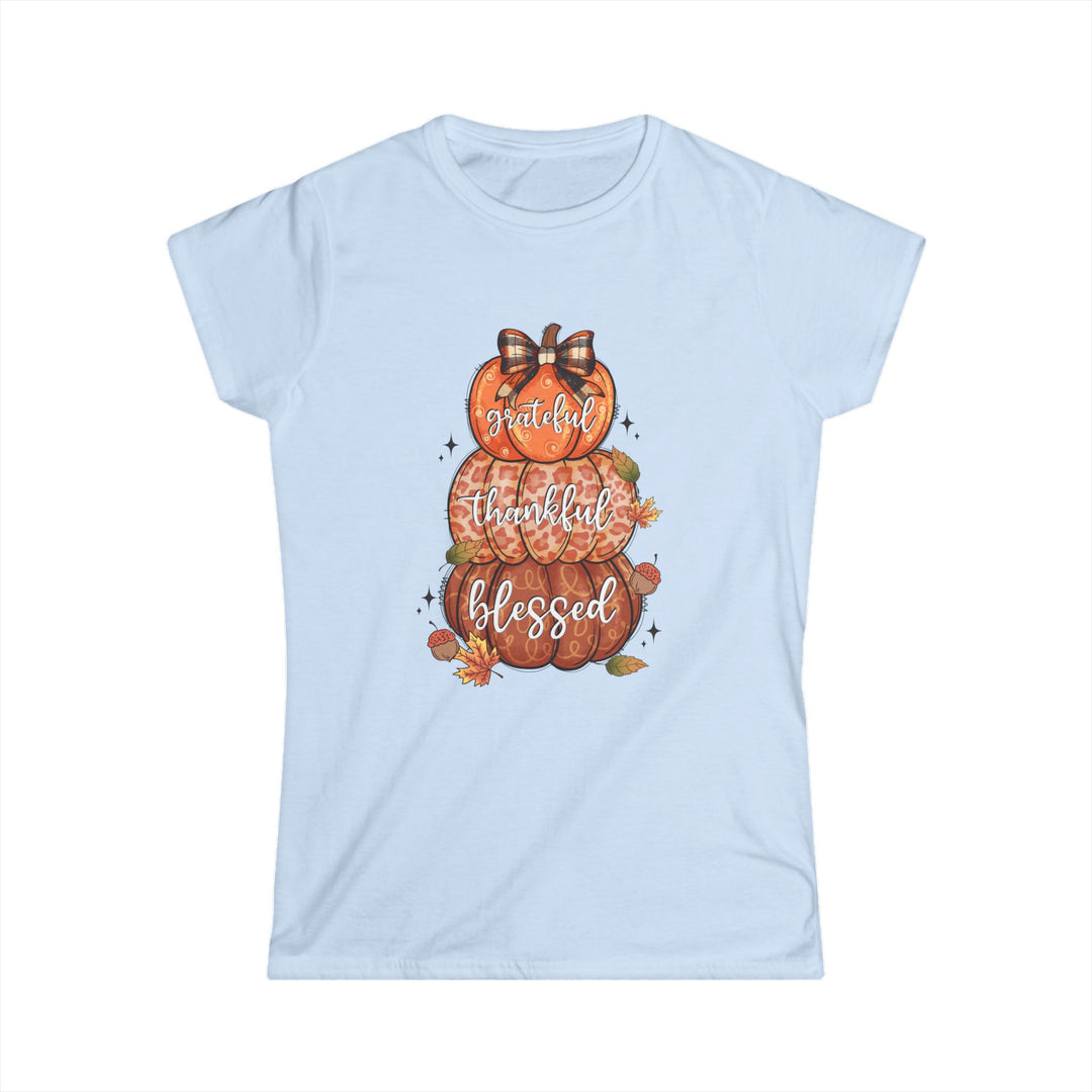 Grateful Thankful Blessed Pumpkins - Women's Softstyle Tee