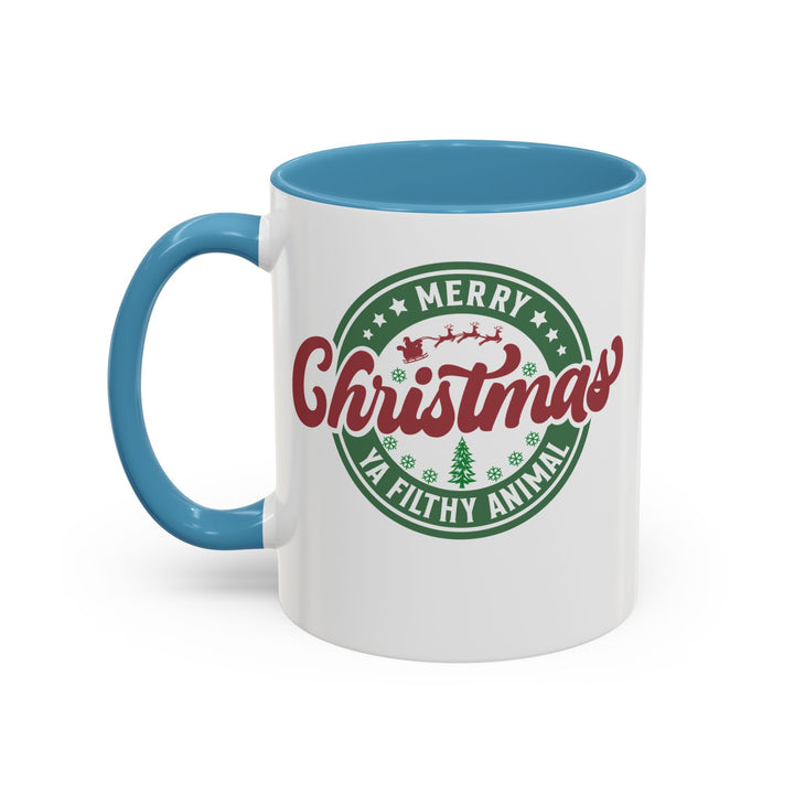Merry Christmas Ya Filthy Animal - Accent Coffee Mug (11, 15oz)