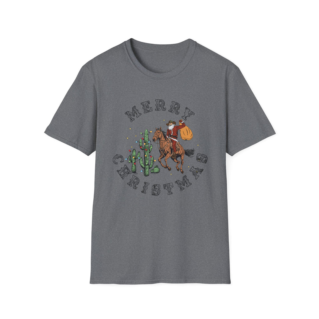 Merry Christmas Cowboy Santa - Unisex Softstyle T-Shirt