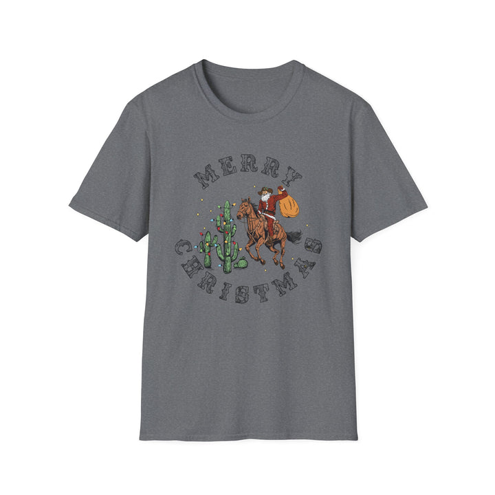 Merry Christmas Cowboy Santa - Unisex Softstyle T-Shirt