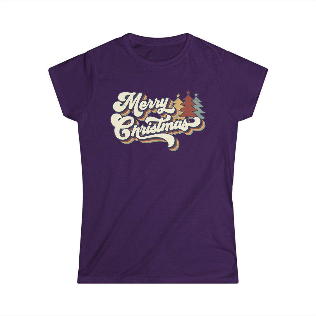 Retro Merry Christmas - Women's Softstyle Tee