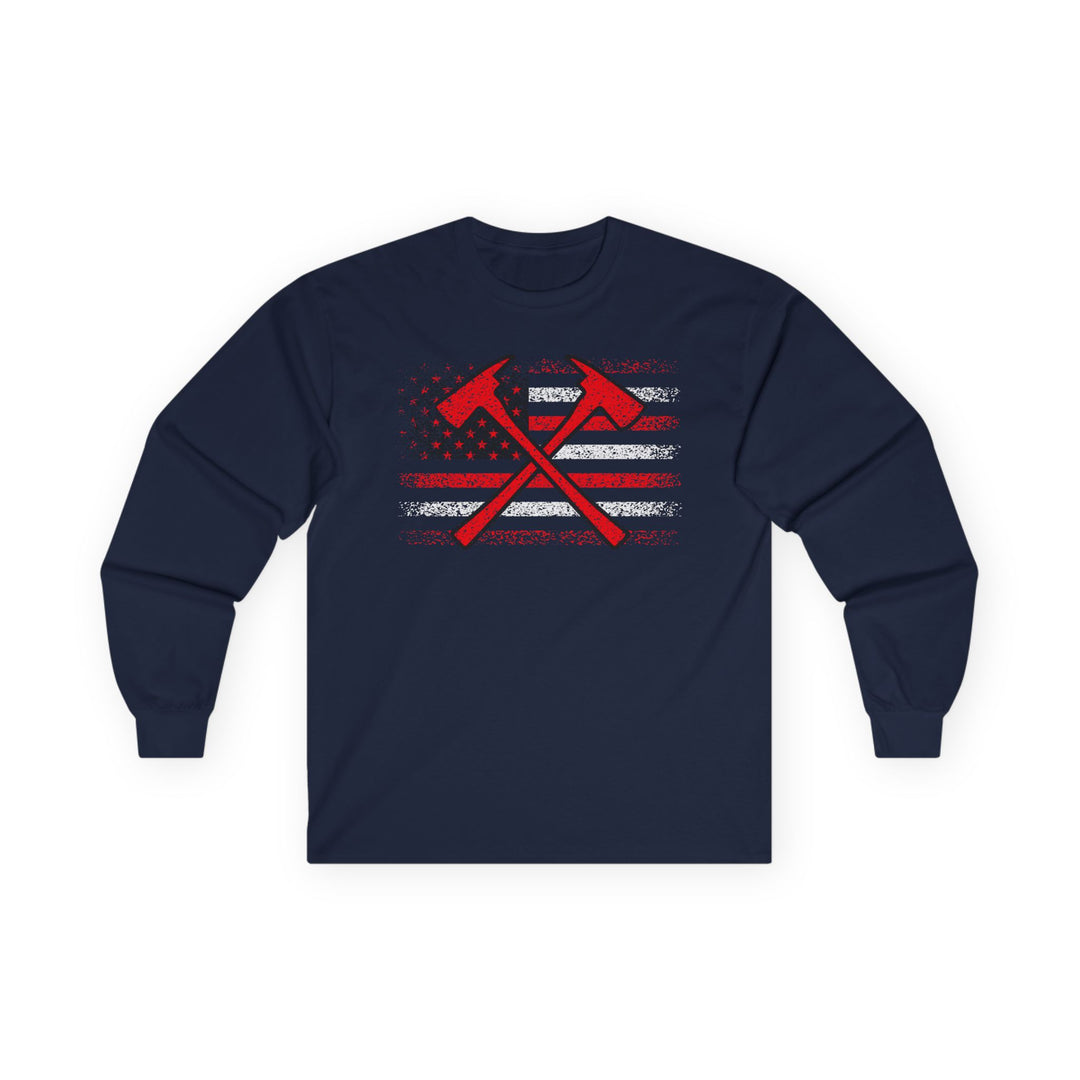 Firefighter American Flag - Unisex Ultra Cotton Long Sleeve Tee